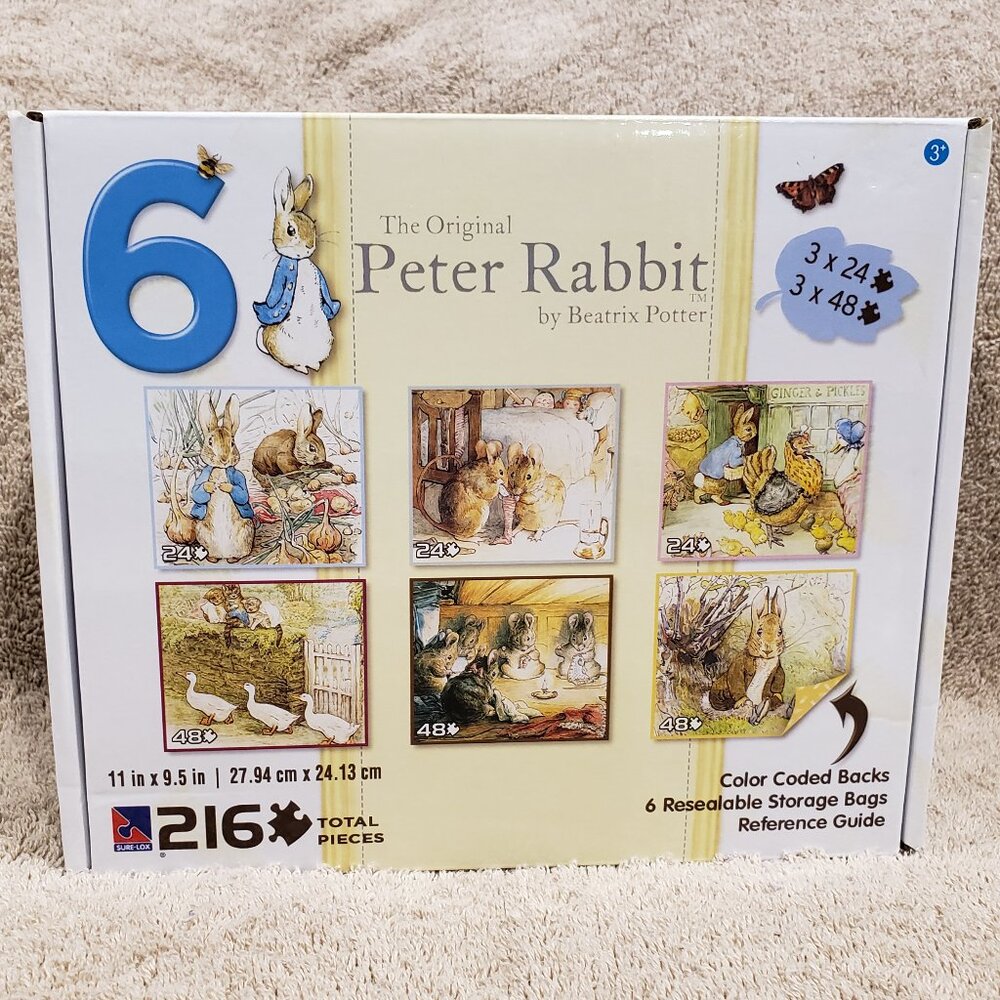 SEALED NIB Beatrix Potter 6 in-a-Box Puzzle Set